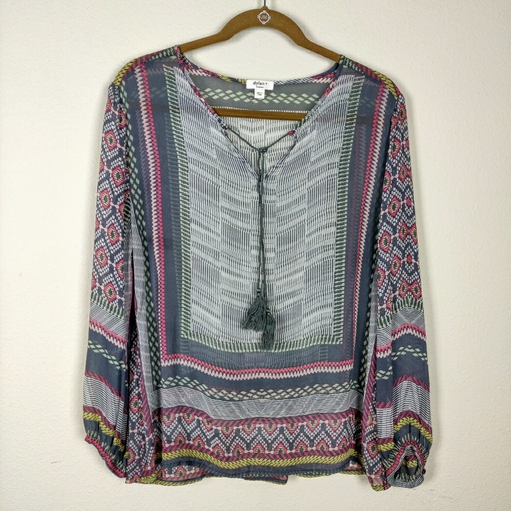 Dylan printed boho festival flowy tunic top - Picture 2 of 7